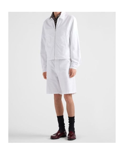 Prada White Long Sleeve Casual Jacket for men