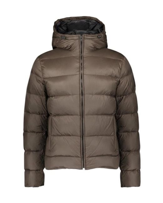 Fay Brown Double-Zip Hooded Down Jacket for men
