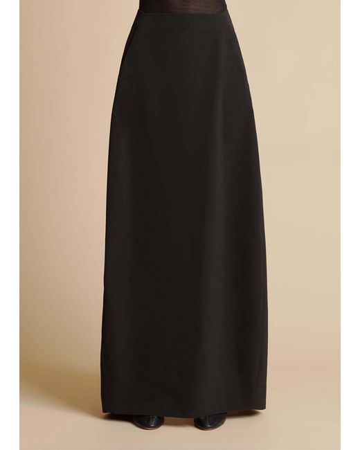 Khaite Black Lauson Midi Skirt