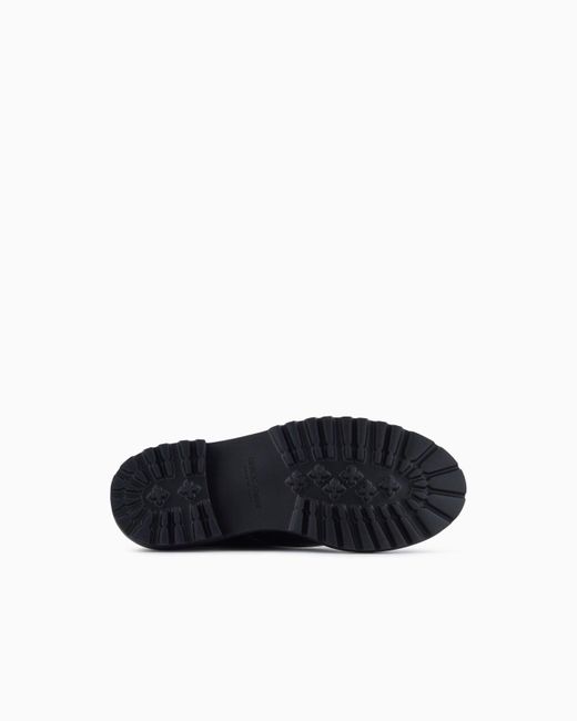 Giorgio Armani Black Logo Embossed Lace-Up Shoes for men