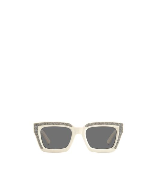 Jimmy Choo White Eyewear Rectangular Frame Sunglasses