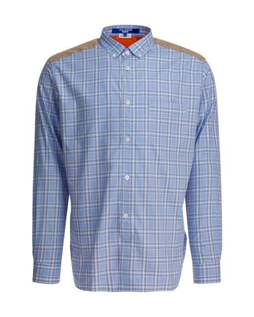 Junya Watanabe Blue Check Quilted Shirt for men