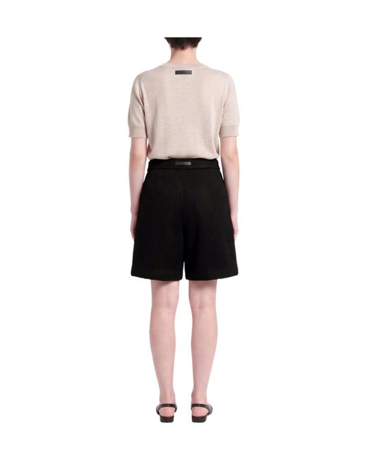 Max Mara Black Solid Color Shorts