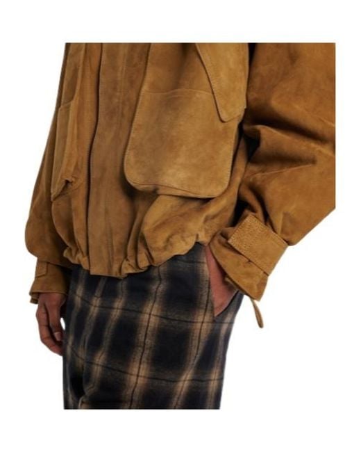 The Attico Brown Soft Suede Flight Jacket