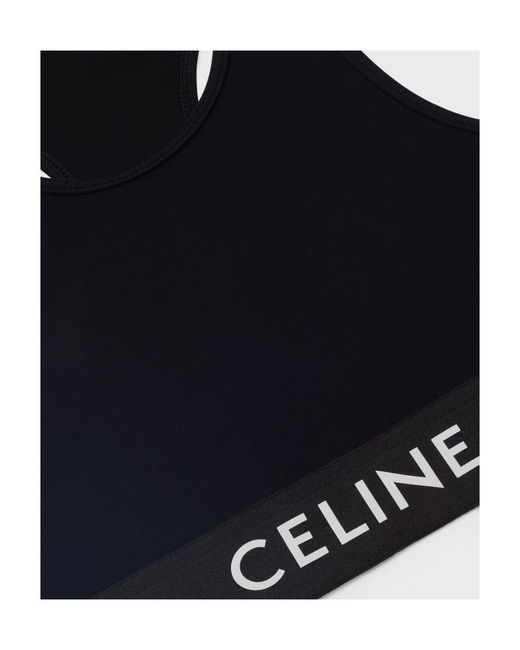 Céline Black Nylon And Spandex Bra Blouse
