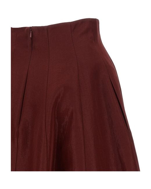Alberta Ferretti Purple Panel-Construction A-Line Midi Skirt
