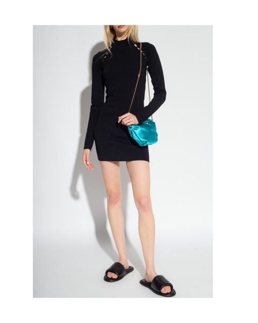 Nanushka Blue Ilona High-Neck Cut-Out Mini Dress
