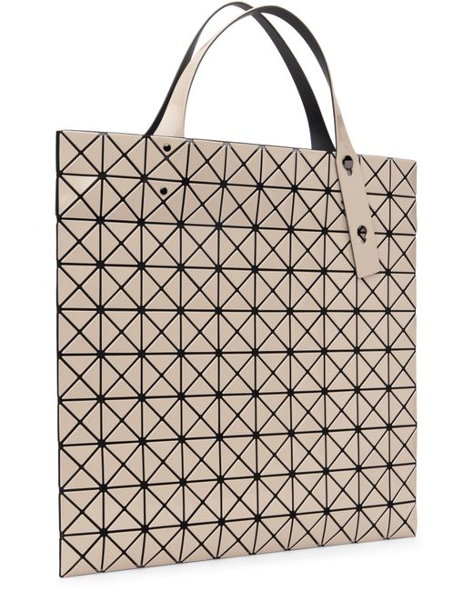 Issey Miyake Natural Geometric Patterned Top Handle Bag