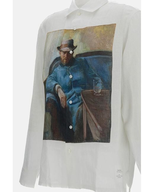 Junya Watanabe Gray Graphic-Print Long-Sleeve Shirt for men