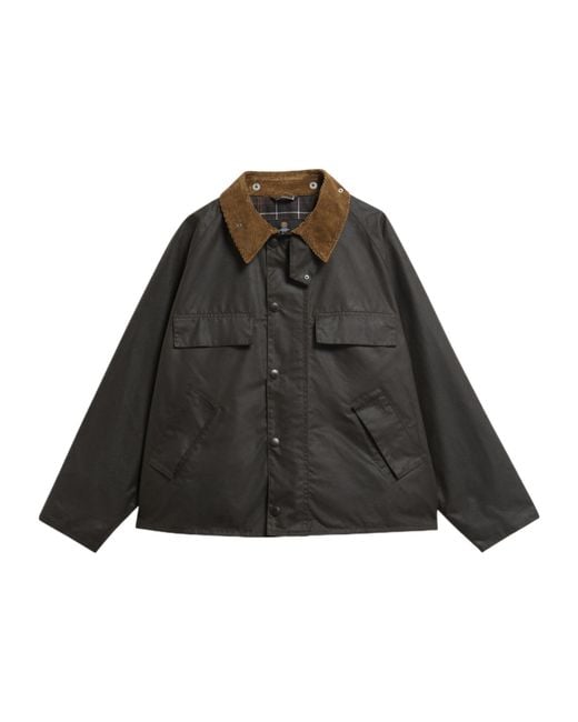 Barbour Black Pocket Transport Waxed Cotton Jacket for men