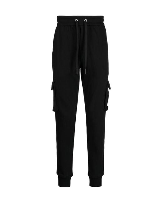 Moose Knuckles Black Logo Plaque Drawstring Cargo Pants for men