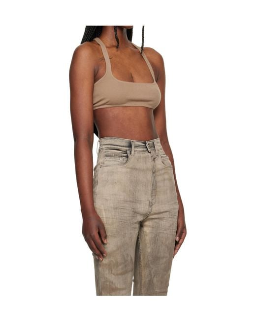 Rick Owens Brown Square Neck Vest