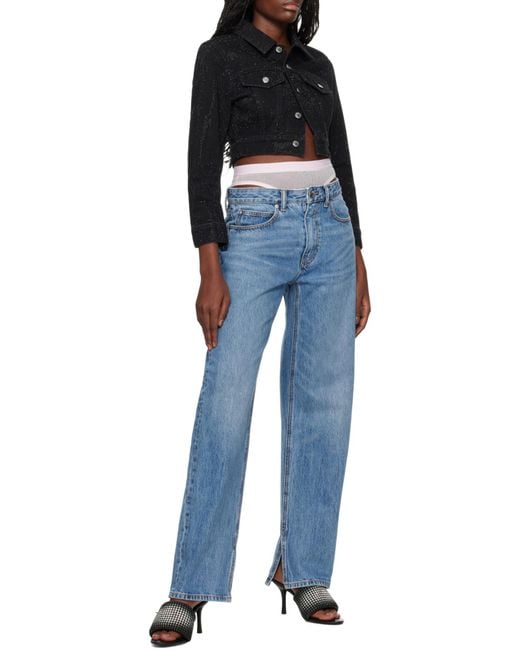 Alexander Wang Blue Layered Underwear Straight-Leg Jeans