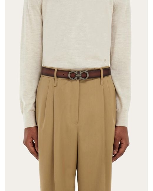 Ferragamo White Ferragamo Eyewear Reversible Gancini Belt for men