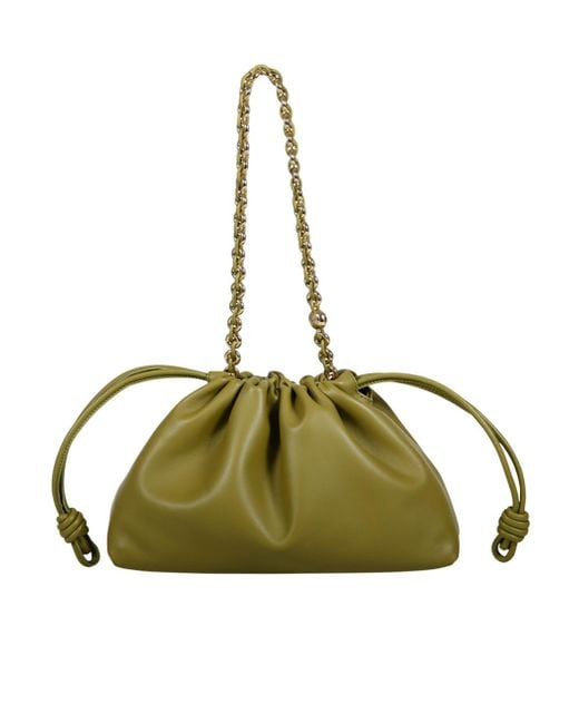 Loewe Green Flamenco Medium Drawstring Shoulder Bag
