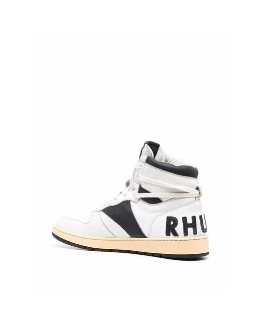 Rhude Metallic High Top Lace-Up Sneakers for men