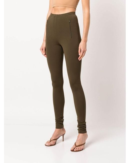 Wardrobe NYC Green Zipped Leggings