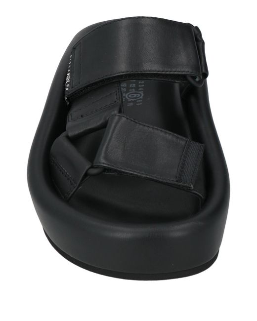 MM6 by Maison Margiela Black Magic Tape Leather Sandals