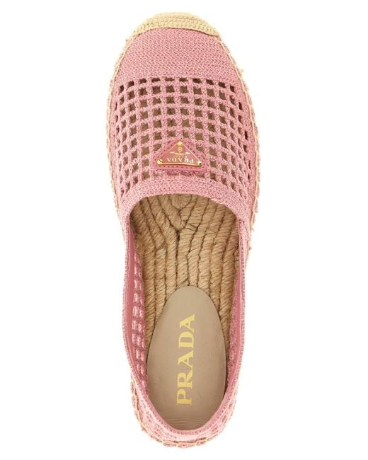Prada Pink Crochet Espadrilles