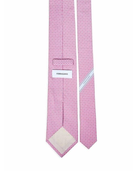 Ferragamo Pink Pointed Tie for men