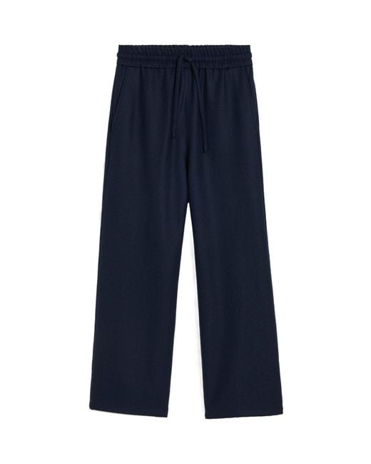 AMI Blue Ami Wide Elasticated Waist Trousers for men