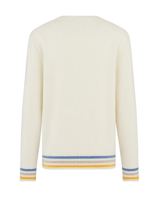 Dior White Homme Crewneck Long-Sleeved Jumper for men