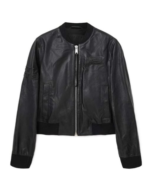 AllSaints Black Williams X Orten Long-Sleeved Leather Jacket