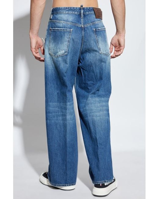 DSquared² Blue Loose-Firt Distressed Jeans for men