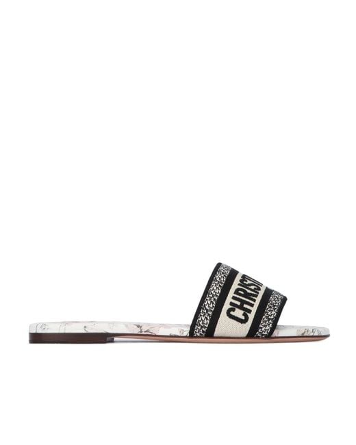 Dior White Dway Slippers