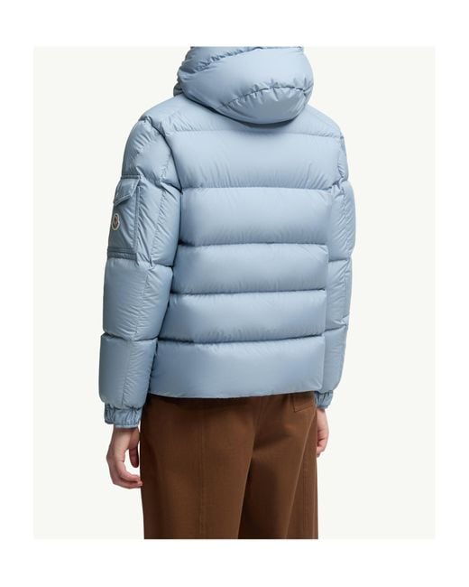 Moncler Blue Maya 70 Hooded Short Down Jacket