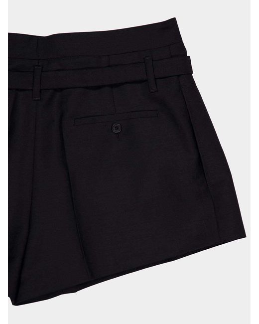 Prada Black Belted Blend Shorts