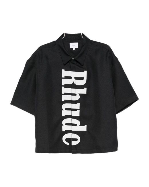 Rhude Black Cropped Shirt for men