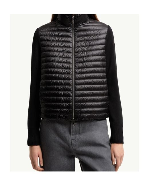 Moncler Black Quilted Zipped Cardigan