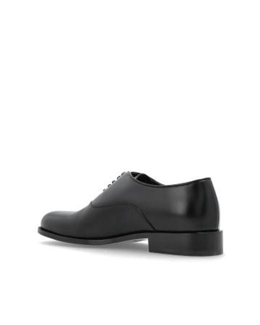 Giorgio Armani Black Almond Toe Lace-Up Derby Shoes for men