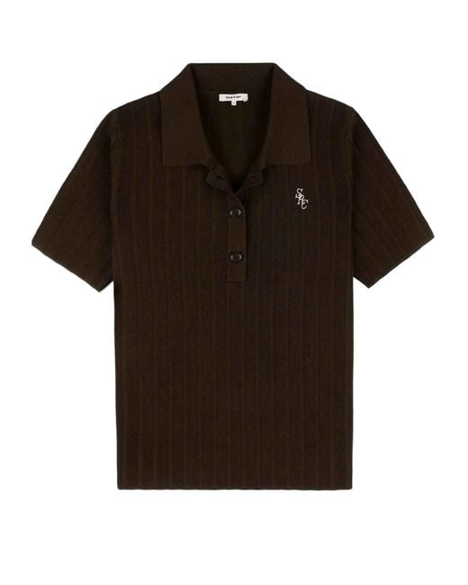 Sporty & Rich Black Short-Sleeved Polo Shirt