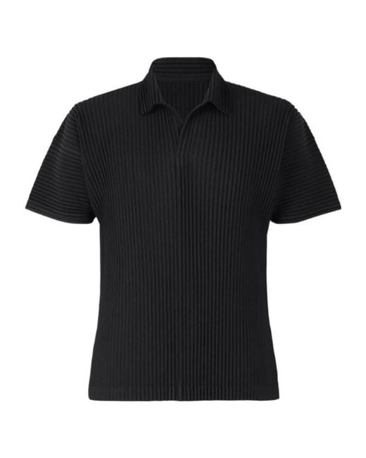 Homme Plissé Issey Miyake Black Homme Plissé Issey Miyake Pleated Short Sleeved T-Shirt for men