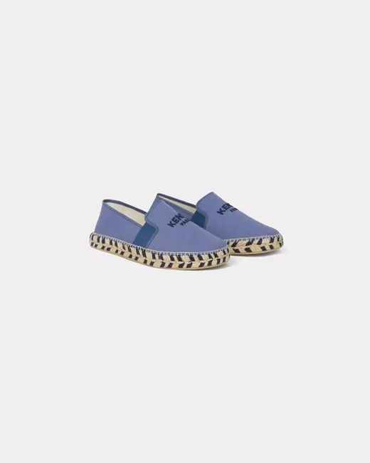 KENZO Blue Logo Embroidered Slip-On Shoes for men