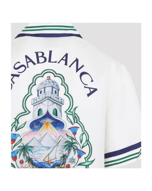 Casablanca White Short Sleeve Printed Shirt for men