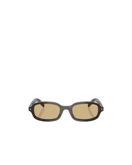 Prada White Eyewear Oval Frame Sunglasses