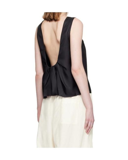 Loulou de Saison Black Sleeveless Backless Top