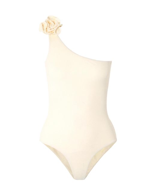Magda Butrym White Cut-Out One-Shoulder Swimsuit