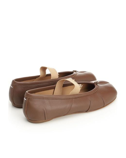 Maison Margiela Brown Tabi Elastic Band Ballerinas