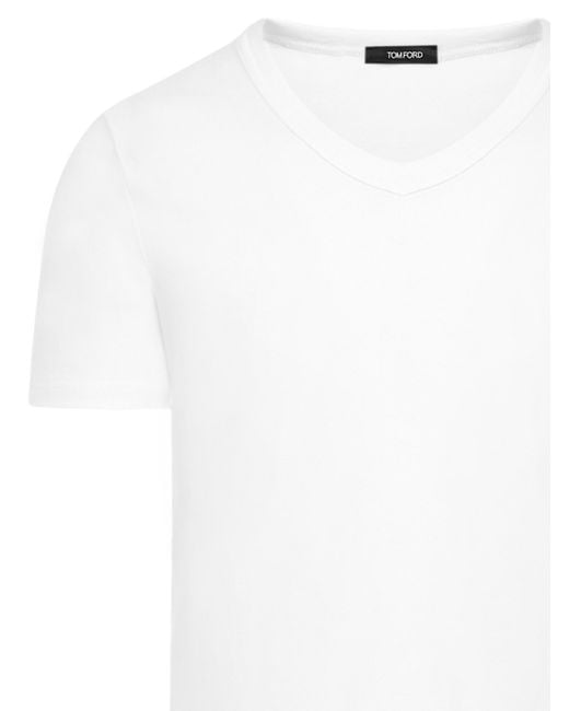 Tom Ford White V-Neck Jersey T-Shirt for men