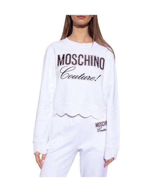 Moschino White Logo Sweater