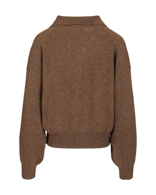 Lisa Yang Brown Katriel Polo Knitted Sweater