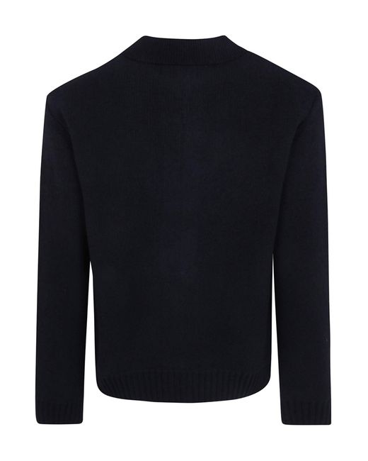 Arte' Blue Logo-Embroidered Zip-Up Cardigan for men