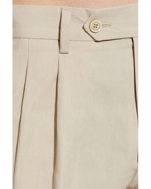 Eleventy Natural Pleated Tapered Pants for men