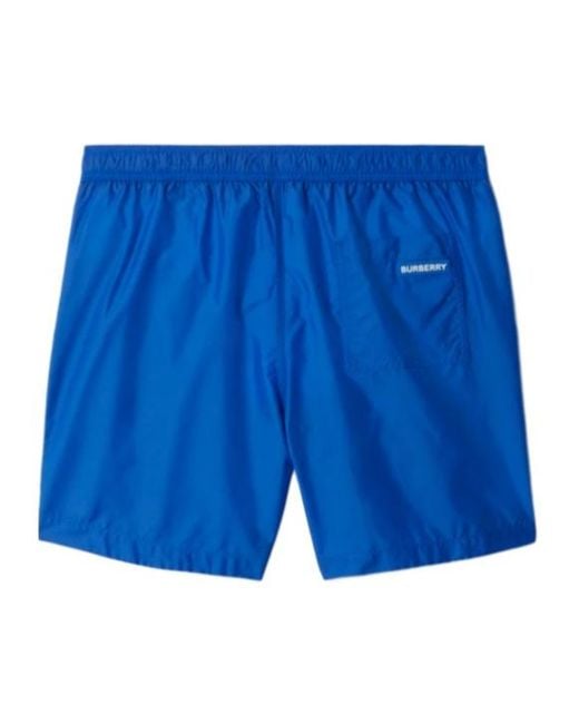 Burberry Blue Logo Beach Shorts for men
