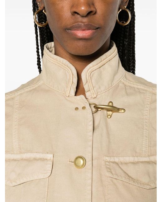 Fay Natural Buttoned Military Jacket