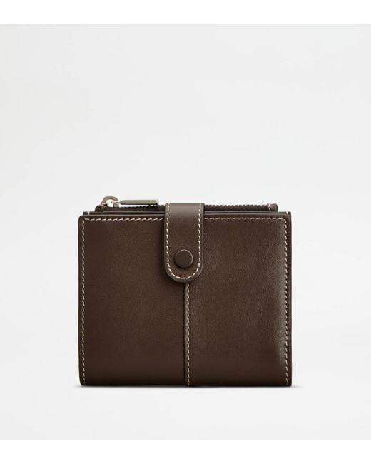 Tod's Brown Zipper Wallet for men